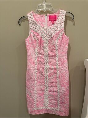 Lilly Pulitzer Pink and White Sleeveless Mini Dress
